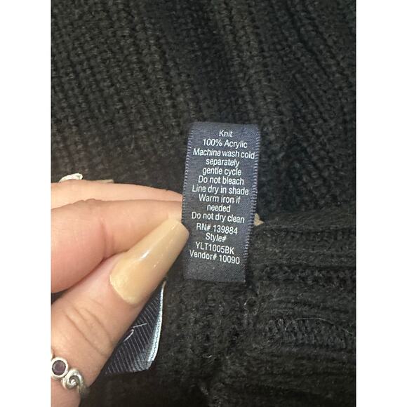 Distressed Black Off-Shoulder Sweater – Size M (By Daytrip) - Picture 10 of 10